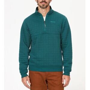 Marmot Roice Mens Half Zip Pullover Sweater Green Medium Lightweight Outdoor